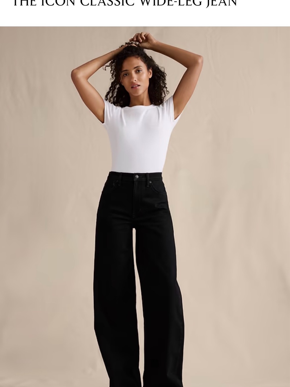 Banana Republic The Icon Classic Wide-Leg Jeans in Black